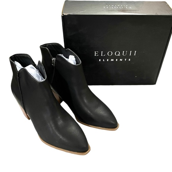 Eloquii Shoes - Black Ankle Boot Size 9.5 Wide With 2.5” Heel Booties NEW By Eloquii